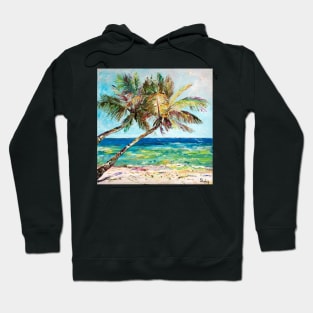 Palm Trees On The Seashore. Honolulu Hoodie